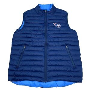 Tennessee Titans Puffer Jacket Vest Men Medium Blue Performance NFL Football